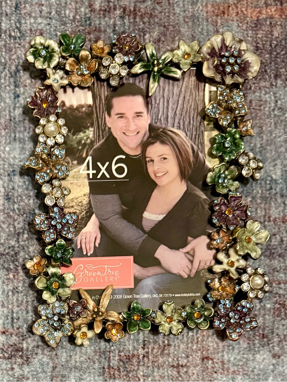 Floral Jeweled 4x6 Picture Frame